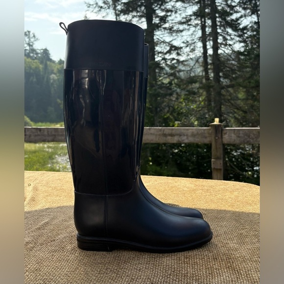 MARCCAIN Navy Blue Rain Boots - Knee-High Style Size 39 (8.5 - 9) - Picture 6 of 12